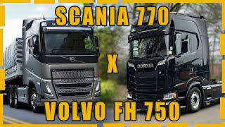 SCANIA 770 X VOLVO FH 750  QUAL O MELHOR CAMINHÃO [upl. by Arndt]