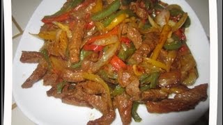 Como hacer Fajitas de carne  Receta mexicana [upl. by Dinnage556]