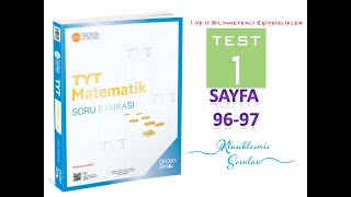 345 TYT MATEMATİK SAYFA 96 VE 97 SORULARIN ÇÖZÜMÜ [upl. by Enasus]