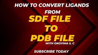 How to convert Ligand from SDF to PDB format for Molecular Docking [upl. by Enyrat630]