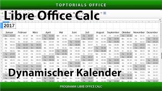 Dynamischen Kalender erstellen  Download LibreOffice Calc [upl. by Daigle]