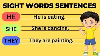 Sight Words Sentences  Lets read [upl. by Ahsinehs668]