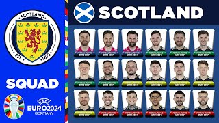 SCOTLAND SQUAD EURO 2024  SCOTLAND SQUAD DEPTH EURO 2024  UEFA EURO 2024 GERMANY [upl. by Branham]