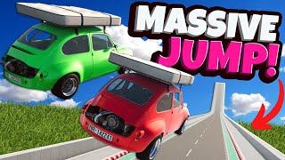 Jumping Flying Cars Off the BIGGEST RAMP in BeamNG Drive Mods Multiplayer [upl. by Marlyn]