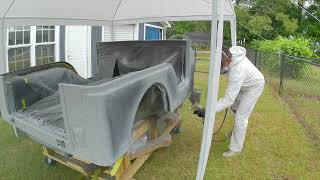 1979 Jeep CJ5 Restoration Episode 37 Spraying Epoxy and High Build Primer on the Tub [upl. by Haorbed]