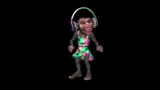 Monkey Dancing in Headphones  Chimp Female  VJ Loop  Alpha [upl. by Trent]