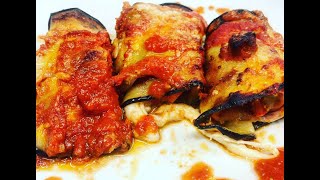 Involtini di melanzane fritte ripieni con uova sode mozzarella mortadella e pomodoro [upl. by Gustie]