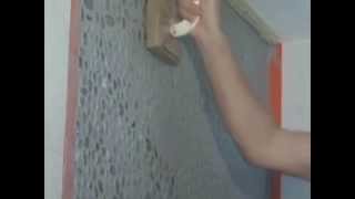 How to Install Pebble Tiles Lux4home  Install a Pebble Tile Accent Wall Installation [upl. by Adoree]