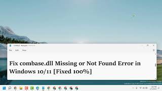 Fix combase dll Missing or Not Found Error in Windows 10 Tutorial [upl. by Swan]