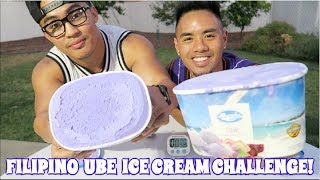 FILIPINO UBE ICE CREAM CHALLENGE FILIPINO DESSERT  MUKBANG [upl. by Leumel]