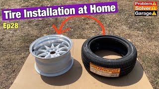 How to install a tire onto a rim  without a tire machine [upl. by Rodge]