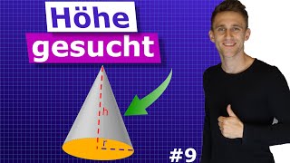 Höhe eines Kegels berechnen wenn das Volumen gegeben ist  9 [upl. by Alekram506]