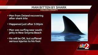 Man injured in New Smyrna Beach shark attack [upl. by Kiyoshi]