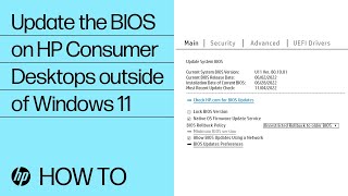 Updating the BIOS on HP Consumer Desktops outside of Windows 11 HP Computers HP Support [upl. by Lorne]