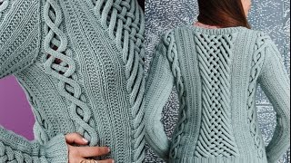 8 Fretwork Pullover Vogue Knitting Fall 2014 [upl. by Dnyletak236]