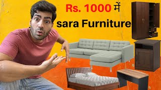 Rs1000 में saaraa Furniture  Rent Furniture  rentomojo vs furlenco which is better [upl. by Hakan219]