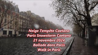 Neige Tempête Caetano Paris 21 novembre 2024 mariepanic snow neige Paris tempetedeneige [upl. by Llehsem]