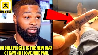 Tyron Woodley explains why he got I Love Jake Paul tattooed on his middlefinger Israel on Jones [upl. by Judye]