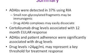 AntiDrug Antibodies Random Drug Levels with Efficacy in Certolizumab Pegol [upl. by Brear401]