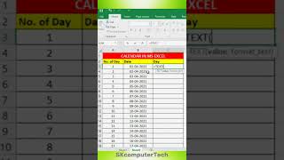 How To Create Calendar In MS Excel Main Calendar Kase Banaye  excel shortsfeed viralshort [upl. by Zorine579]