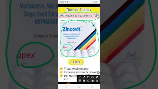 Zincovit Tablets Multivitamin amp Multimineral Tabletssupportingofpharmacyyoutubeshortsshortvide [upl. by Aidaas]