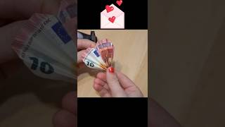 💌 Herz Geld falten 💶 Heart money folding origami ❤ Geld Geschenke machen 👍🏻 [upl. by Suhploda]