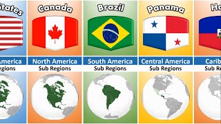 List of Subregions in Americas Countries [upl. by Aerdied]