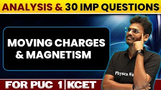 MOVING CHARGES AND MAGNETISM  Chapter Analysis amp 30 Questions  PUC 1 KCET [upl. by Grubman]