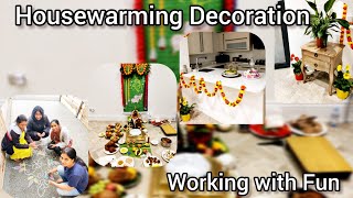 UK🇬🇧 Housewarming Decorations amp Arrangements  Friends Housewarming London Telugu Tradition [upl. by Sihonn226]