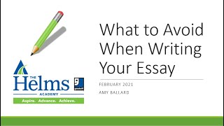 What to Avoid When Writing Your Essay  GED HiSET and TASC Writing Language Arts Prep [upl. by Mala]