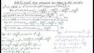 Radacinile pur complexe de ordin III ale unitatii [upl. by Pippo]
