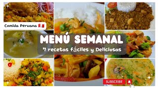 ✅️ MENÚ SEMANAL  7 comidas fáciles económicas y nutritivas ✅️ 7 RECETAS PERUANAS DELICIOSAS viral [upl. by Valerio]