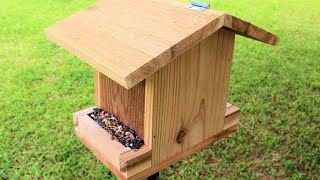 How to Make a Bird Feeder with 1 board  Simple DIY [upl. by Blackman]