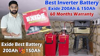 Exide 200Ah Inverter Battery Details  Best Home Inverter Battery  Exide 60 Months With Pro Rata [upl. by Ube]