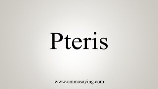 How To Say Pteris [upl. by Casmey131]