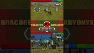 DRACOREX VS BARYONYX  JURASSIC WORLD THE GAME [upl. by Sicnarf]