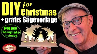 Weihnachtsdeko selber machen aus Holz gratis Sägevorlage  Scroll saw projectfree Template [upl. by Astor274]