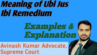 Meaning of Ubi Jus Ibi Remedium Examples amp Explanation [upl. by Irelav]