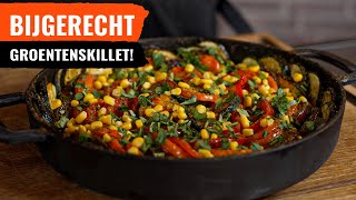 Bijgerecht van GROENTEN op de BBQ  Groenten Skillet 🔥 [upl. by Annoeik671]