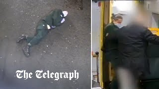 Paramedic wrestled out of ambulance by patient in London [upl. by Collete]