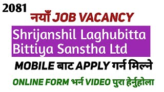 Shrijanshil Laghubitta Bittiya Sanstha Limited Laghubitta Vacancy [upl. by Emmie]