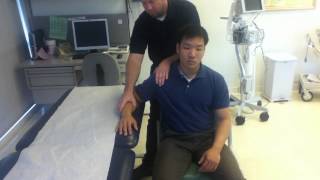 Shoulder Inferior Glide Mobilization Sitting [upl. by Ytnom]