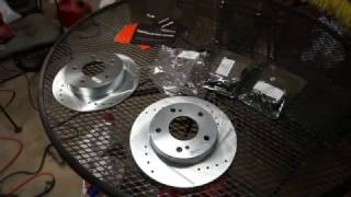 Brakemotive cross drilled and slotted rotors with brake pads review [upl. by Nahtnahoj858]