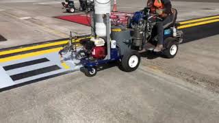 ColorSafe Airfield Pavement Marking Machine Application [upl. by Aeniah228]