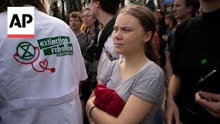 Greta Thunberg joins climate protest at the Hague in Netherlands [upl. by Hannus]