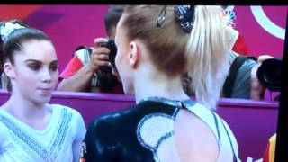 Mckayla Maroney Cold Shoulders Russian Gymnist 2012 London Olympics [upl. by Annotahs246]