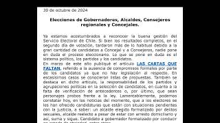 Elecciones de Gobernadores Alcaldes Consejeros regionales y Concejales [upl. by Nerissa239]