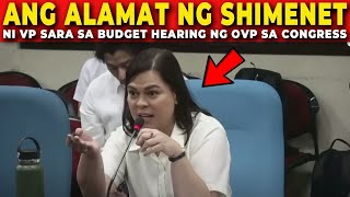 🔴 Ang ALAMAT ng SHIMENET ni VP SARA sa BUDGET HEARING ng OVP sa CONGRESS  Jevara PH [upl. by Cyrie]