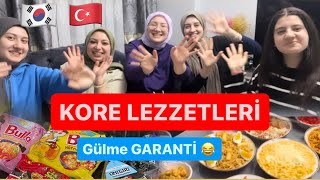 Bütün kızlar toplandık💯KORE LEZZETLERİNİ pişirdik💯birlikte eğlenceli anlar💯GÜLME GARANTİ VLOG😂 [upl. by Melton]