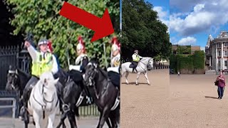 POLICE OFFICER WARNS THE IDIOT SHE STAYS FRONT THE KING’S GUARDS AND THIS HAPPENED [upl. by Ennyleuqcaj911]